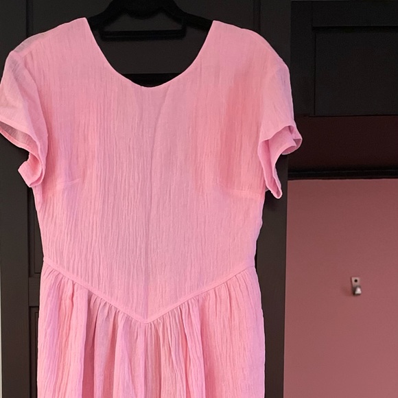 Free People Onsie Jumper, Crepe Fabric, Pink, Short Sleeve - Picture 4 of 4